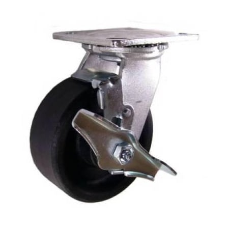 Mapp Caster 5"X2" High Temp Nylon Wheel Swivel Caster W/ Brake - 1,000 Lbs Cap 146HEAT520SB